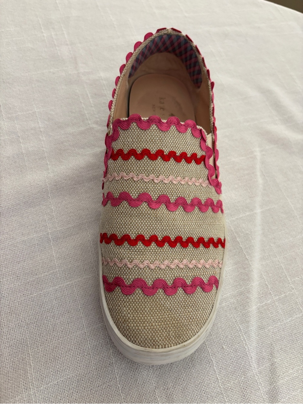 Super Fun Kate Spade Picnic Rosa Plum Slip On Sneakers ~ Women’s 8.5 - Picture 7 of 10